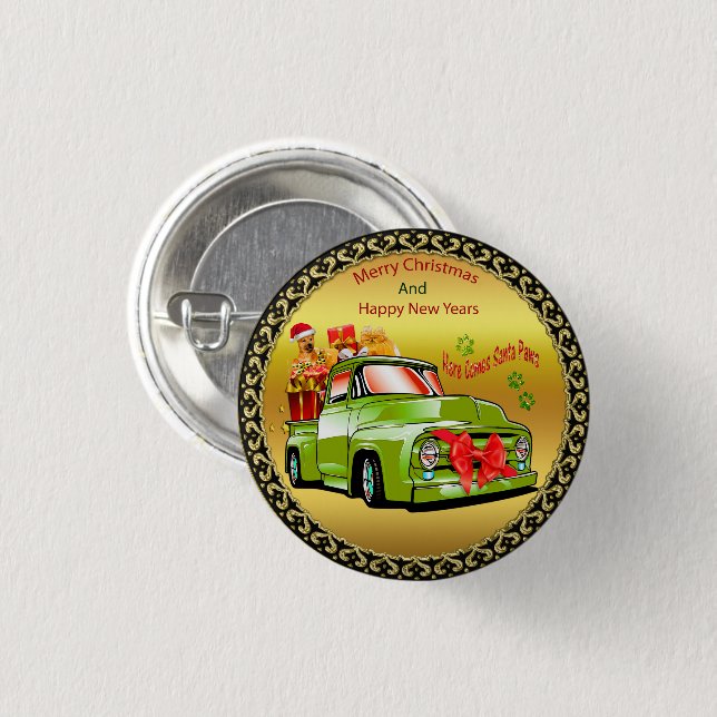 Hier kommt der Weihnachtsbaumwagen von Weihnachtsf Button (Vorne & Hinten)