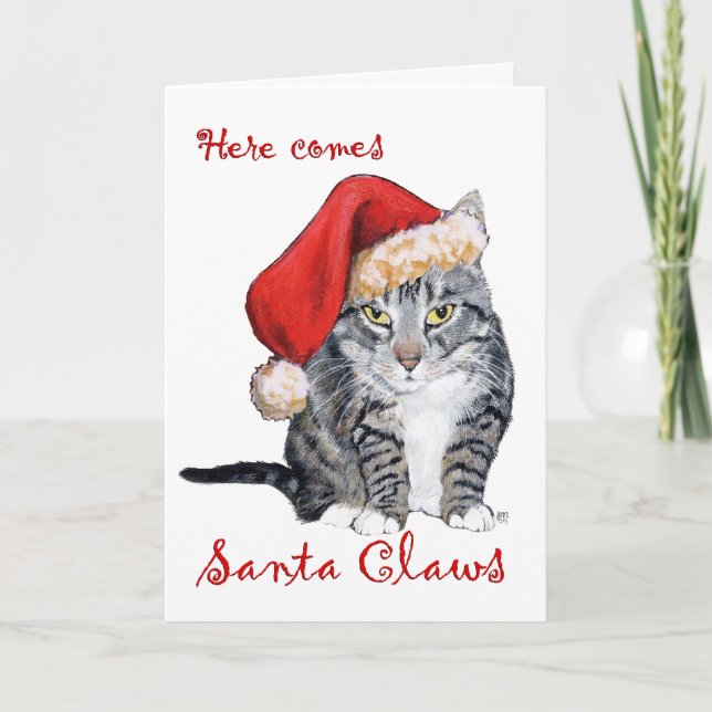 Hier kommt der Weihnachtsmann! Karte (Vorderseite)