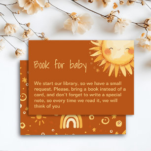 Hier kommt die Baby-Duschkarte Sun Boho Begleitkarte