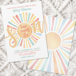 Hier kommt die Babydusche von Son Boho Einladung