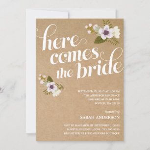 HIER KOMMT DIE BRIDE  BRIDAL SHOWING INVITATION EINLADUNG