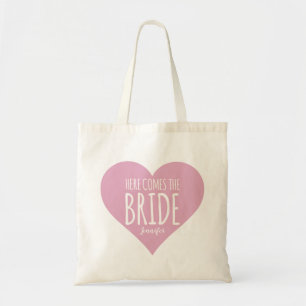 Hier kommt die Bride Cotton Bag Custom Wedding Tragetasche