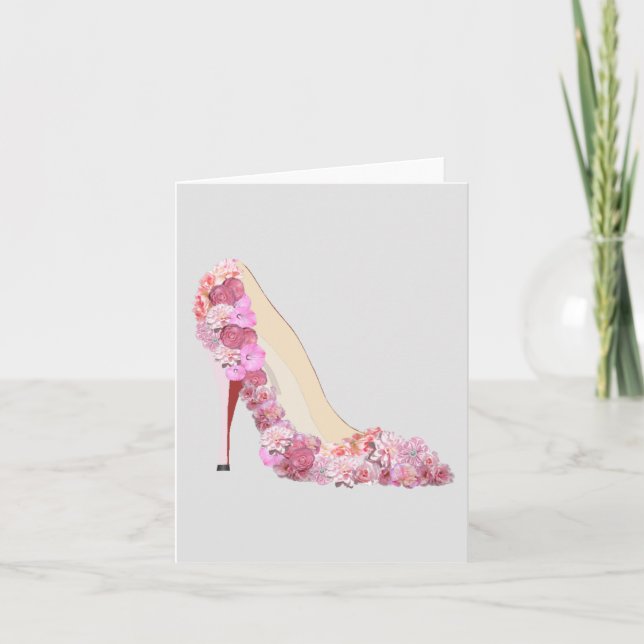 Hier kommt die Bride Floral Heelses Persönliche No Karte (Vorderseite)
