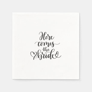 HIER KOMMT DIE BRIDE NAPKIN SERVIETTE