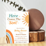 Hier kommt die Einladung der Son Baby Dusche<br><div class="desc">"Here Comes The Son Baby Shower Invitation". Wunderschönes Design perfekt für Menschen, die Liebe Hier kommt Die Son Baby Dusche Einladung, hier kommt die Sonnenbabydusche einlädt, hier kommt die Sohn Babydusche einlädt, hier kommt die Sonne, hier kommt der Sohn, boho Sonnenschein Babydusche, Regenbogen Babydusche, digitale Babydusche, kleiner Sonnenschein auf der...</div>