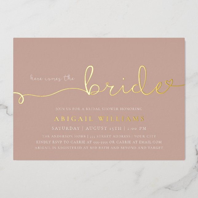 Hier kommt die Einladung zum Bride Foil (Vorderseite)