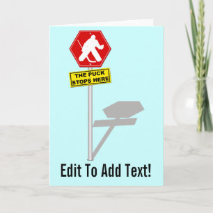 Hier kommt die Hockey Goalie Grußkarte. Karte