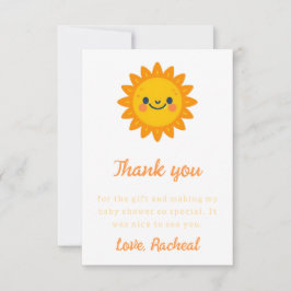 Hier kommt die Sohn Baby Dusche Dankeskarte