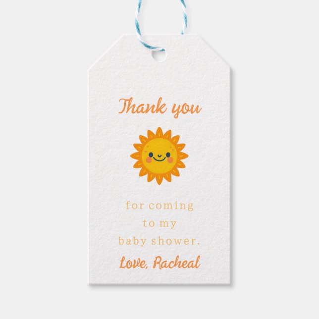 Hier kommt die Sohn Baby Dusche Geschenkanhänger (Vorderseite)