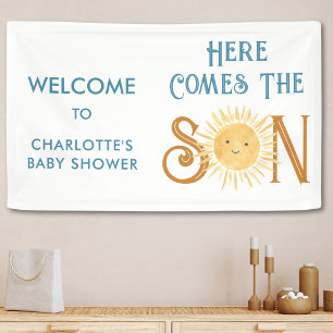 Hier kommt die Son Baby Dusche Banner