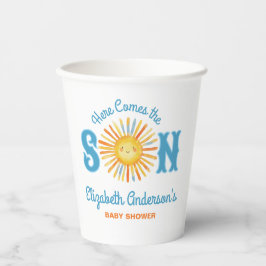 Hier kommt die Son Baby Dusche Pappbecher