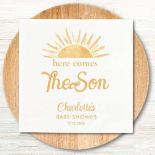 Hier kommt die Son Baby Dusche Serviette