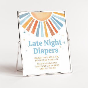 Hier kommt die Son Baby Dusche Spät Night Diapers Poster