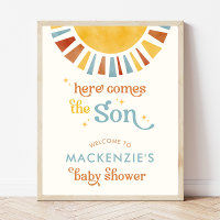 Hier kommt die Son Boho Boy Baby Dusche Willkommen