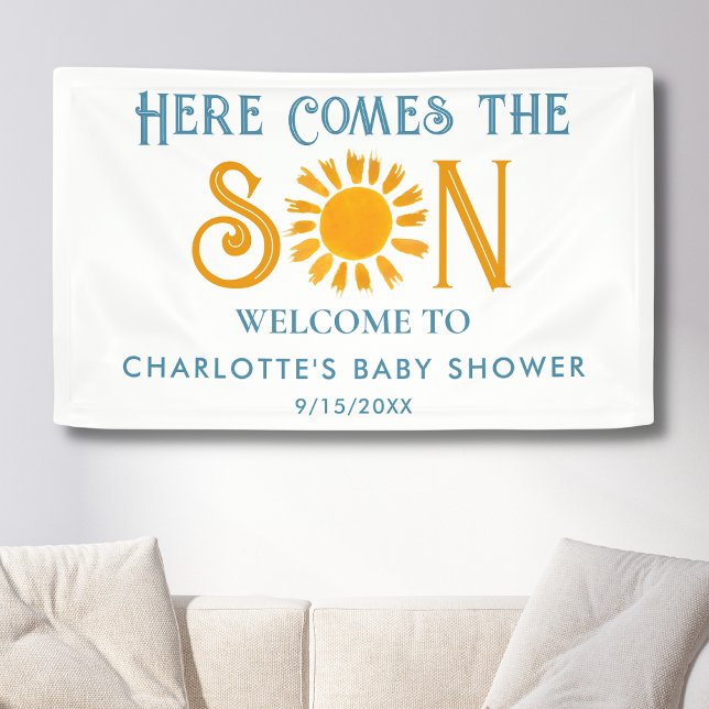 Hier kommt die Son Boho Sunshine Baby Dusche Banner (Von Creator hochgeladen)