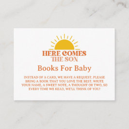 Hier kommt die Son Boy Baby Dusche Begleitkarte