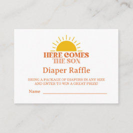 Hier kommt die Son Boy Baby Dusche Begleitkarte