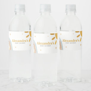 Hier kommt die Son Boy Baby Dusche Wasserflaschenetikett