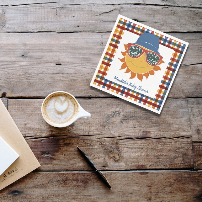 Hier kommt die Son Kariert Baby Boy Dusche Serviette (Von Creator hochgeladen)