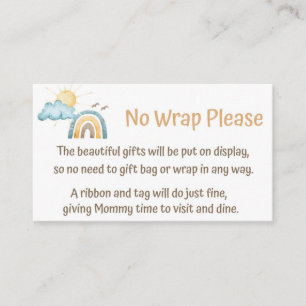 Hier kommt die Son No Wrap Display Card Begleitkarte