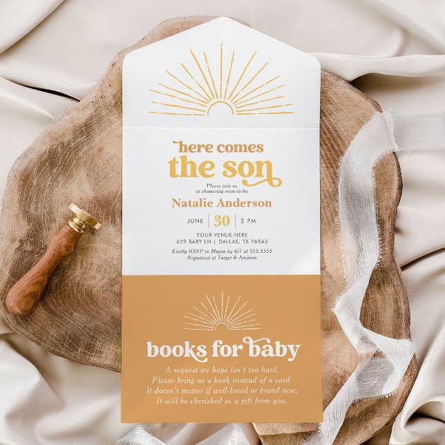 Hier kommt die Son Sunshine Baby Dusche All In One Einladung (Von Creator hochgeladen)