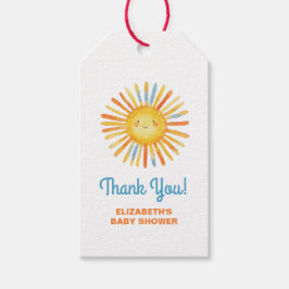 Hier kommt die Son Sunshine Baby Dusche Geschenkanhänger