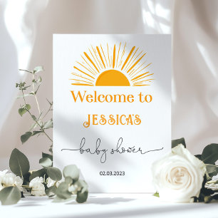 Hier kommt die Sonne Baby Shower Begrüßung Poster
