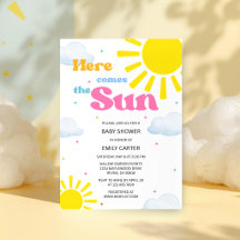 Hier kommt die Sonne Baby Shower Einladung