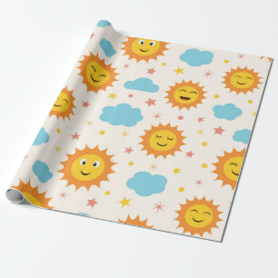 Hier kommt die Sonne Baby Shower  Geschenkpapier