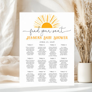 Hier kommt die Sonne Baby Shower Sitzplan Poster