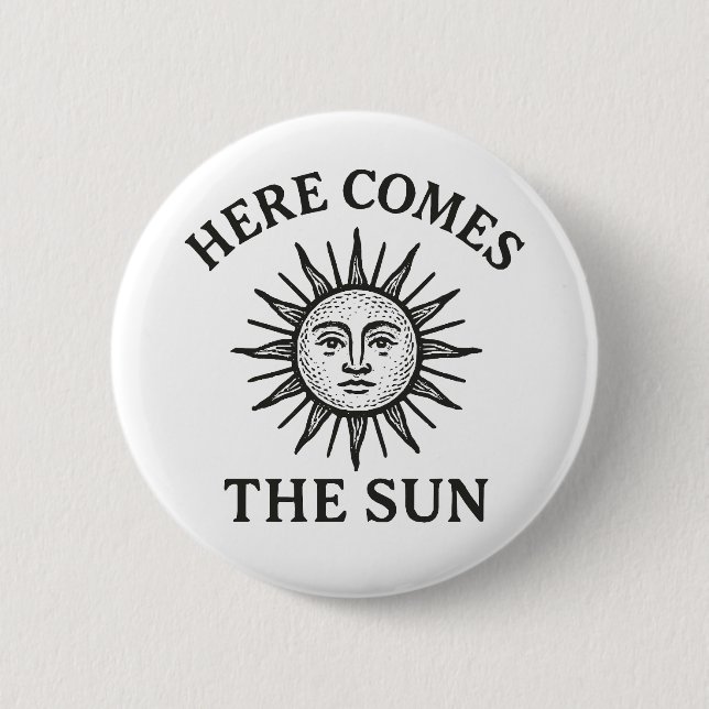 Hier kommt die Sonne Button (Vorderseite)