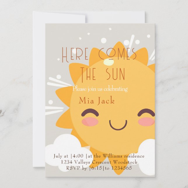 Hier kommt die Sonne Einladung (Vorderseite)