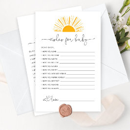 Hier kommt die Sonne für das Baby