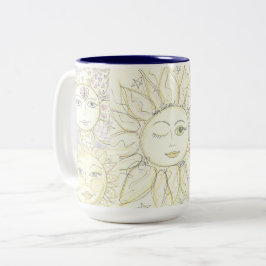 Hier kommt die Sonne - Kaffee-Tasse Zweifarbige Tasse