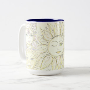 Hier kommt die Sonne - Kaffee-Tasse Zweifarbige Tasse