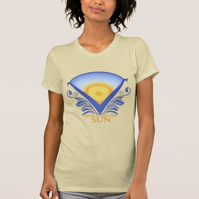 Hier kommt die Sonne - lebendiges Sonnenaufgang-Gr T-Shirt (Vorderseite)