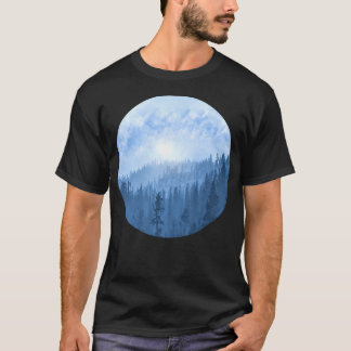 Hier kommt die Sonne - Misty Forest - Blau T-Shirt