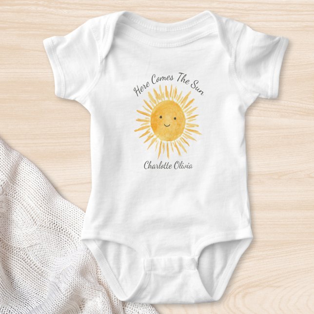 Hier kommt die Sonne Personalisiert Baby Strampler (Von Creator hochgeladen)
