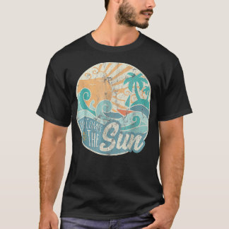 Hier kommt die Sonne Retro 60er verblassten Sommer T-Shirt