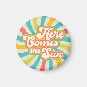 Hier kommt die Sonne Retro Summer Vibes Magnet