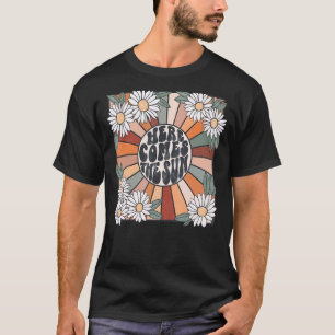 Hier kommt die Sonnenblume Vintage Blume Sommer T-Shirt
