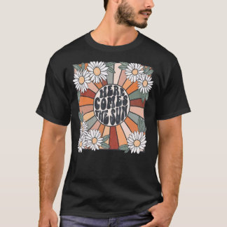 Hier kommt die Sonnenblume Vintage Blume Sommer T-Shirt