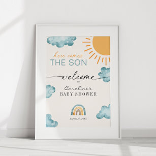 Hier kommt die Sonnendusche des Son Baby willkomme Poster