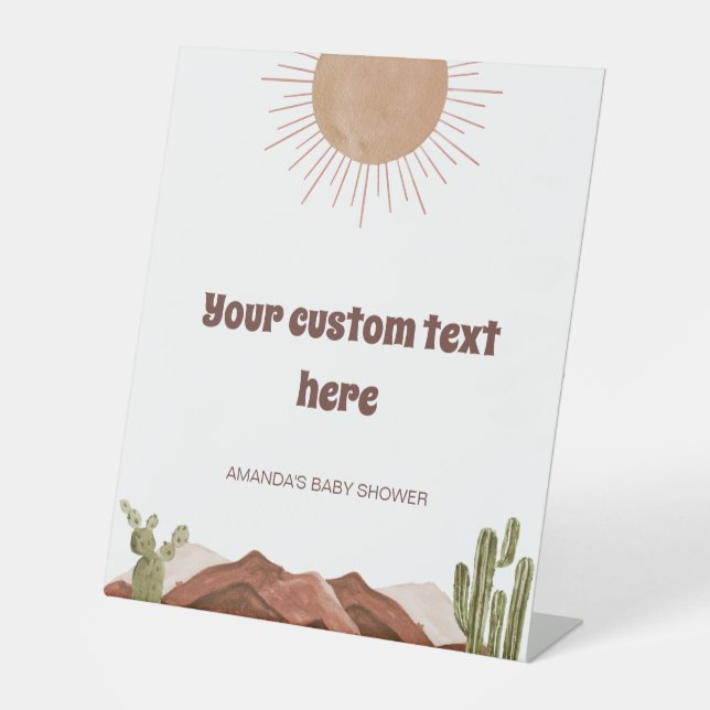 Hier kommt die Sonnendusche mit individueller Tisc Sockelschild (Vorderseite)