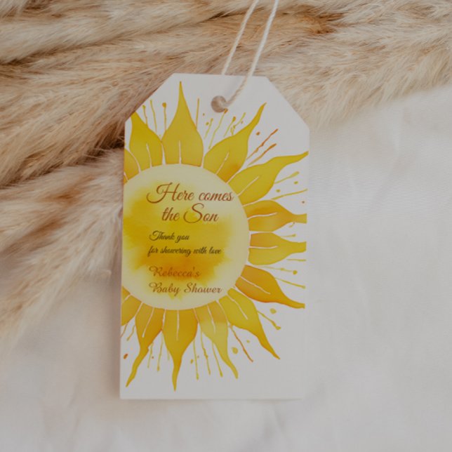 Hier kommt die sonnengelbe Sonnenscheindusche Geschenkanhänger (Von Creator hochgeladen)