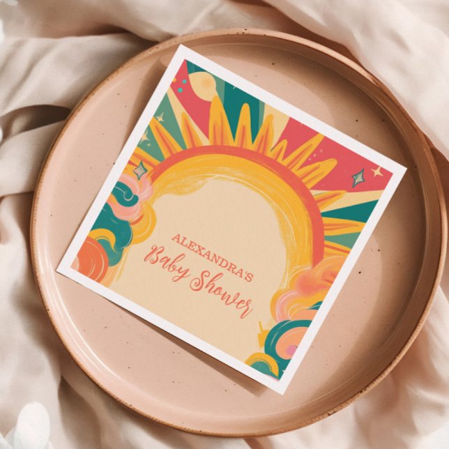 Hier kommt die sonnengelbe Sonnenscheindusche Serviette (Von Creator hochgeladen)