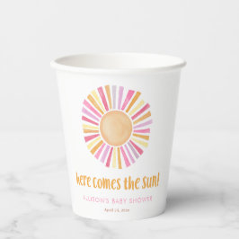 Hier kommt die Sonnenschein-Mädchen-Dusche Pappbecher