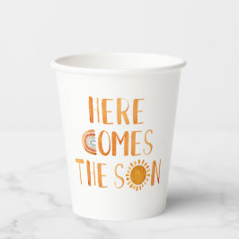 Hier kommt die Sonnenschirm-Babydusche Pappbecher