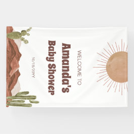 Hier kommt die Sonnensonne Baby Dusche Willkommen Banner