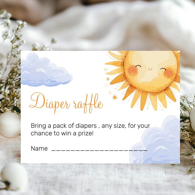 Hier kommt die Sun Baby Dusche Begleitkarte (Sun baby shower invitation )